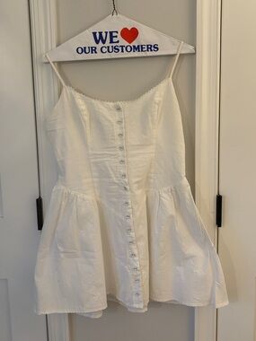 Princess Polly White Button-Front Sleeveless Sundress